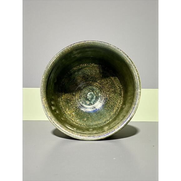 Brad Tucker Cedar Creek Pottery Green Ribbed Bowl-Handmade NC Studio Art-Glaze - Picture 6 of 8